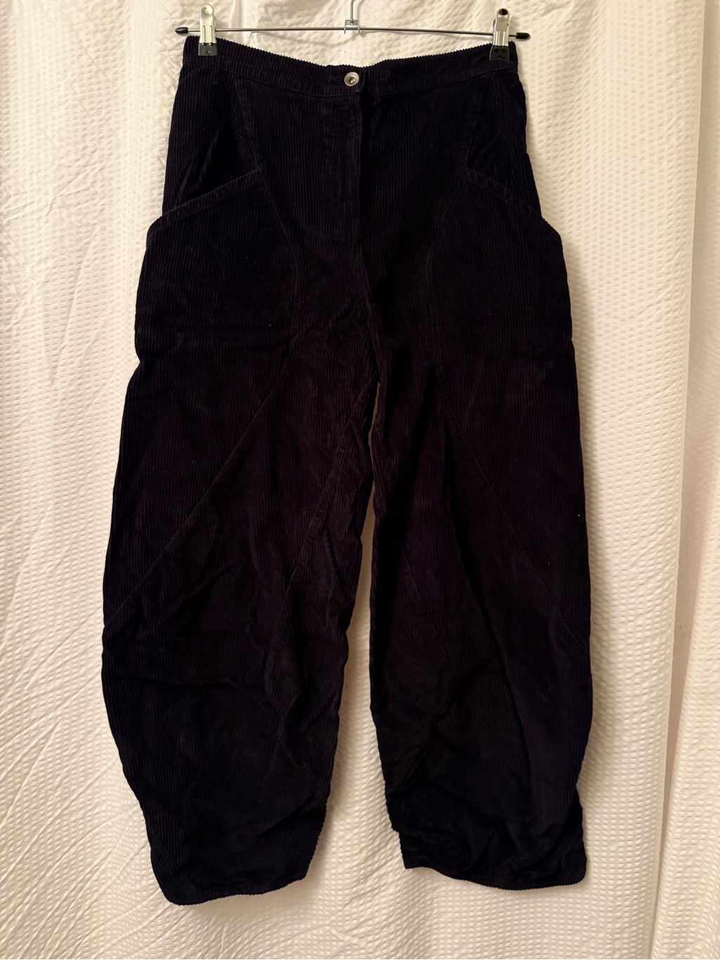 Henrik Vibskov Digi Corduroy Pants Black Barrel Sz S Designer Fashion
